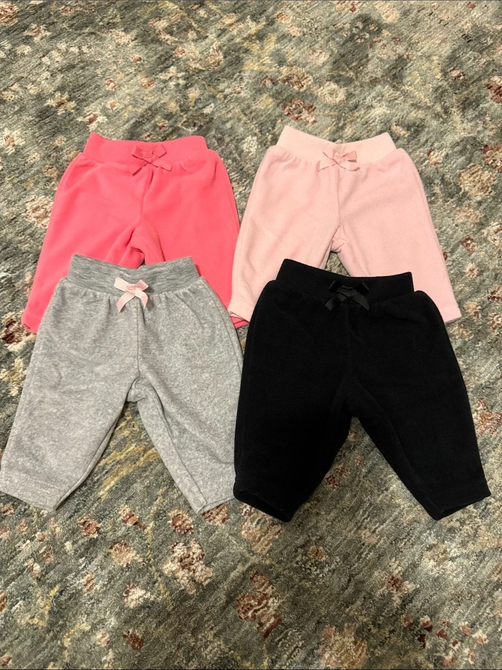 Carter's Fleece Pull-On Joggers in Hot Pink, Light Pink, Gray & Black